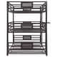 preview thumbnail 10 of 20, Rogen Dark Bronze Metal Frame Triple Bunk Bed