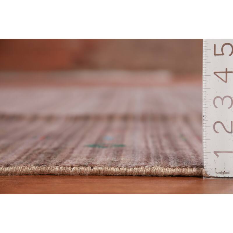 Hand Knotted Oriental 100% Wool Carpet Tribal Tribal Brown Gabbeh Area Rug - 8' 0'' X 8' 1''