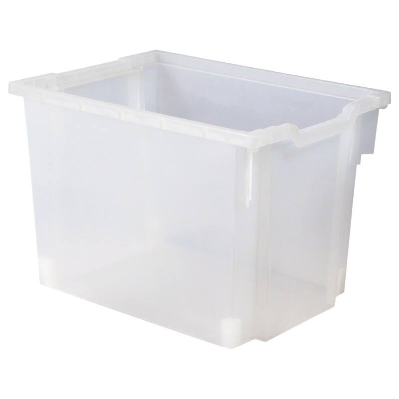 Tot Mate Small Translucent Bin - 16.75" x 12.5" x 3" - 10/Pack