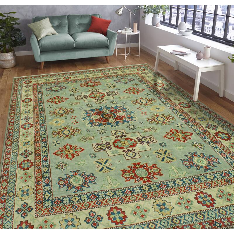 Kazak Morwarid Grey/Beige Rug - 8'2" x 10'0"