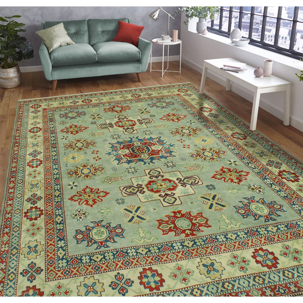 Kazak Morwarid Grey/Beige Rug - 8'2" x 10'0"