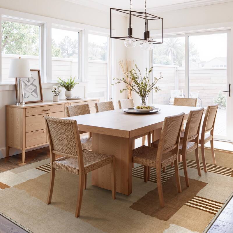 Mcow Modern Abstract Stripe Non Slip Area Rugs - 6'X9' - Brown - Rectangle