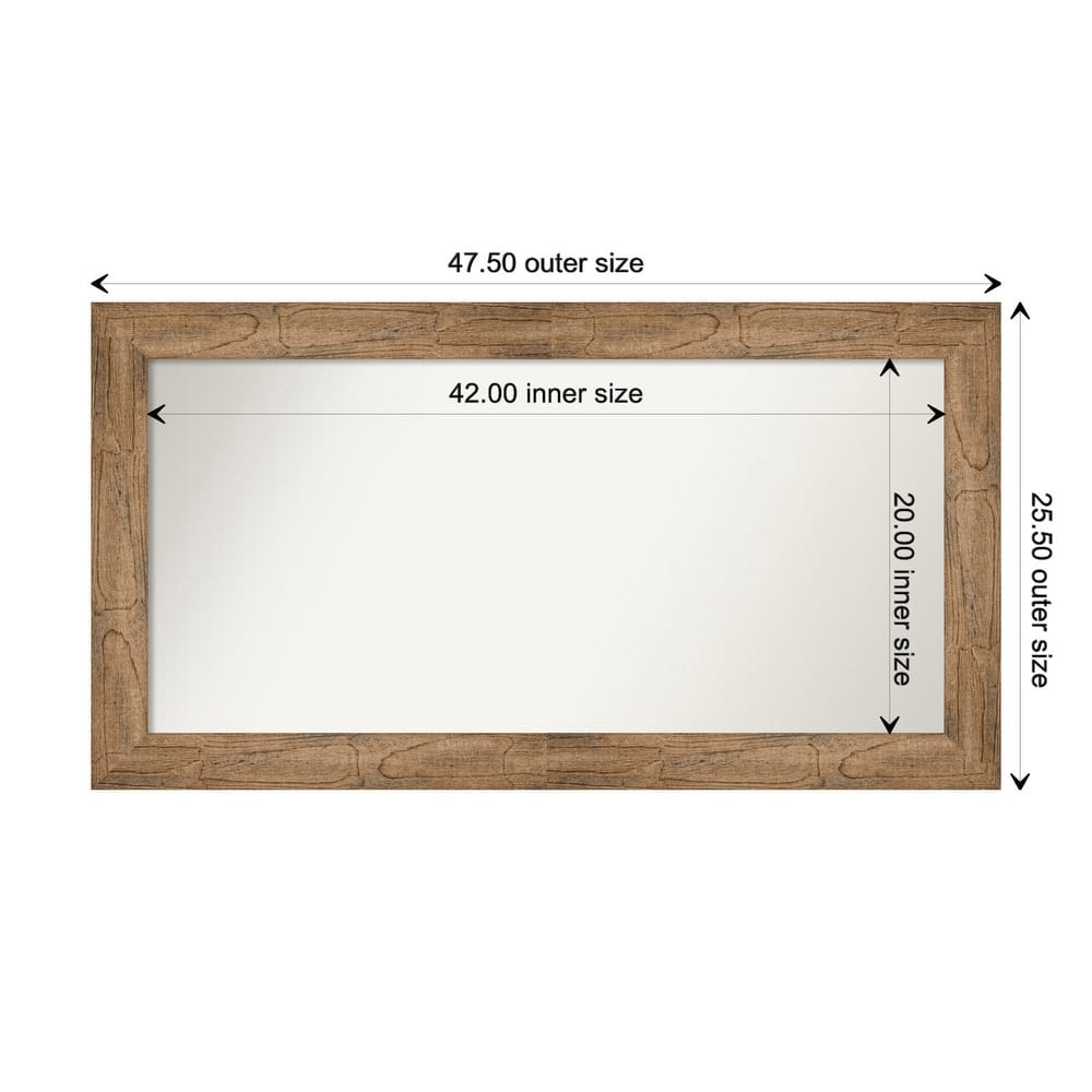 Owl Brown Framed Non-Beveled Custom Wall Mirror, Bathroom Vanity Mirror