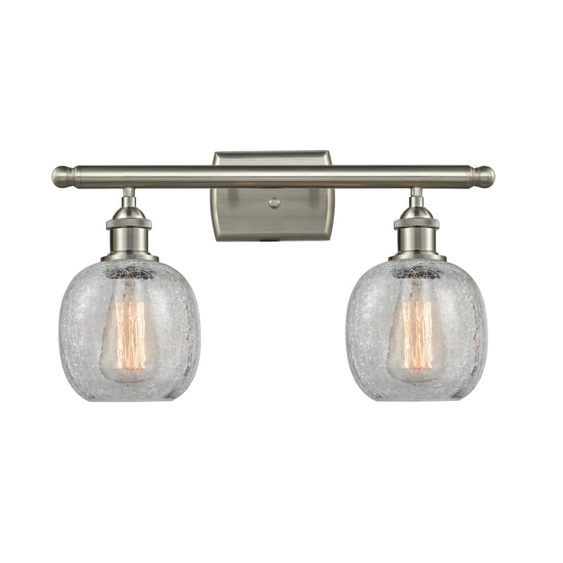 Innovations Lighting Belfast 2 Light 16" Wide Bathroom Vanity Light - Brushed Satin Nickel / Clear Crackle
