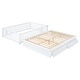preview thumbnail 49 of 118, Wood Cribs Convertible Toddler Bed with Fence Guardrails and 2 Drawers Split into Independent Floor Bed and Daybed Slat Support