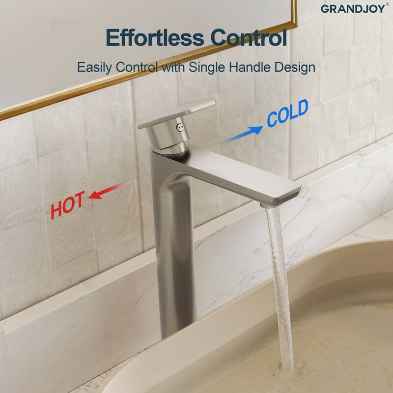 GRANDJOY Modern Vessel Sink Faucet with Spot Resistant Surface