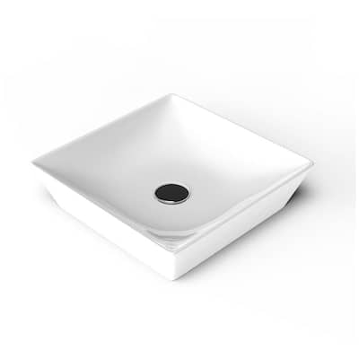 WS Bath Collections Fly 3040 Fly 16-7/8" Square Ceramic Vessel