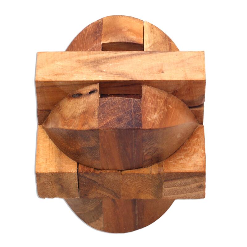 Novica Handmade Mental Exercise Teak Wood Puzzle