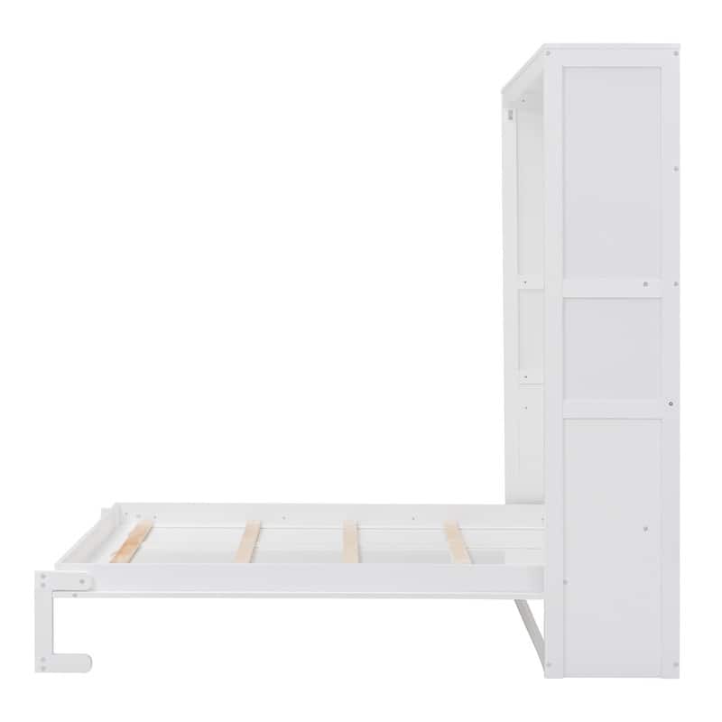 Wooden Quenn Size Murphy Bed Wall Bed with Shelves