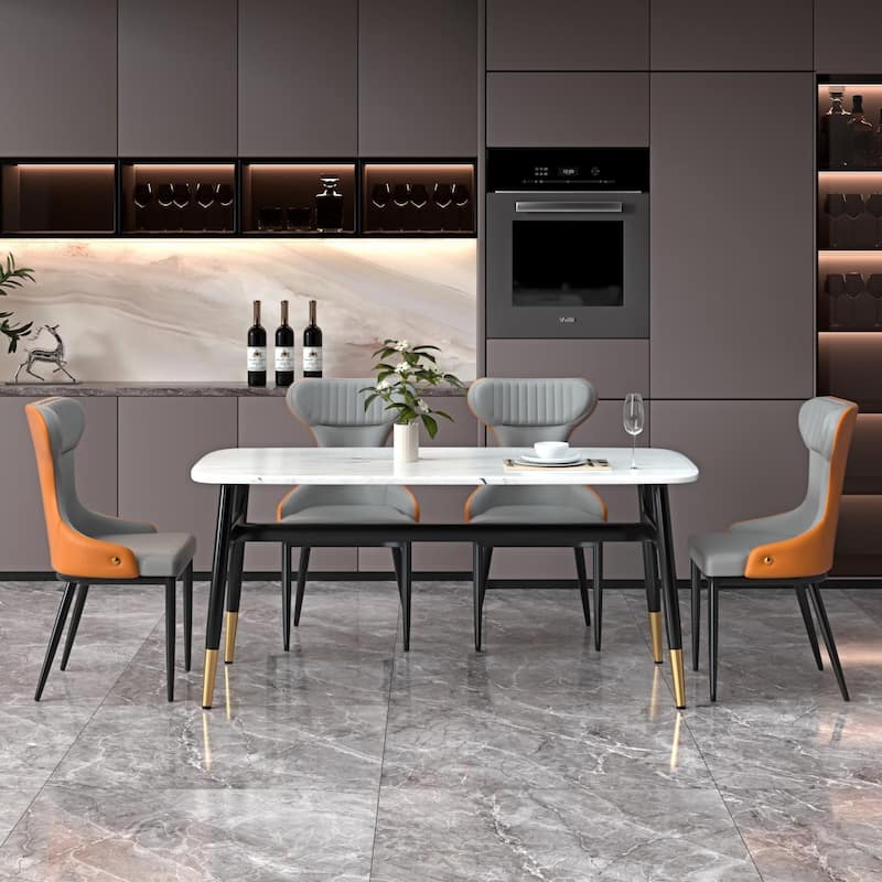 Modern Wingback Dining Chairs Accent Chair Armless Chair with Tufted Back (Set of 2)