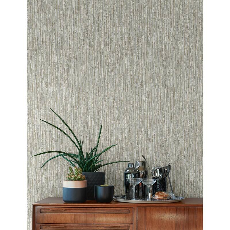 A-Street Prints Corliss Neutral Beaded Strands Wallpaper