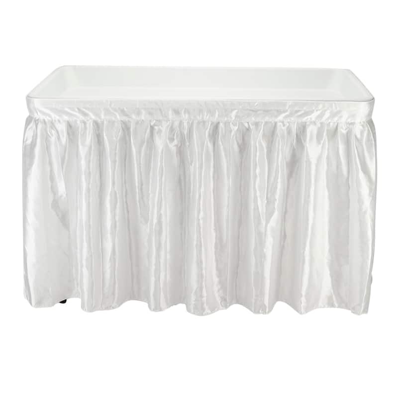 4 Foot Plastic Ice Table with Matching Skirt for Garden Party Black and White - 4FT