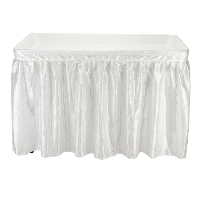 4 Ft. Party Folding Ice Table with Matching Skirt White