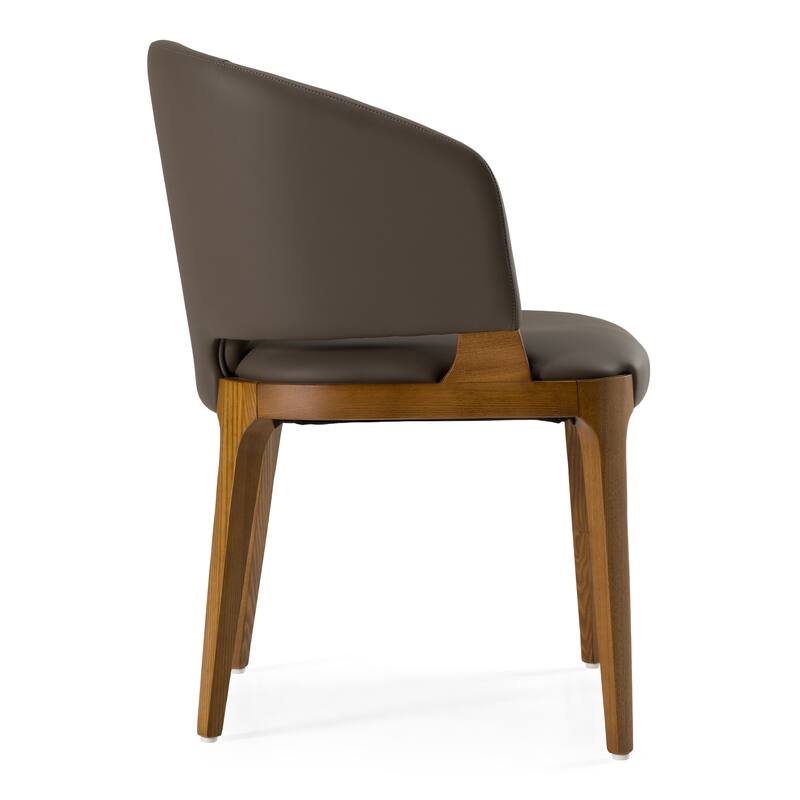 Modrest Baskin Brown and Walnut Arm Dining Chair