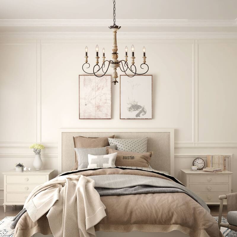 The Gray Barn Farmhouse Wood Rustic French Country Chandelier - D31''*H28''