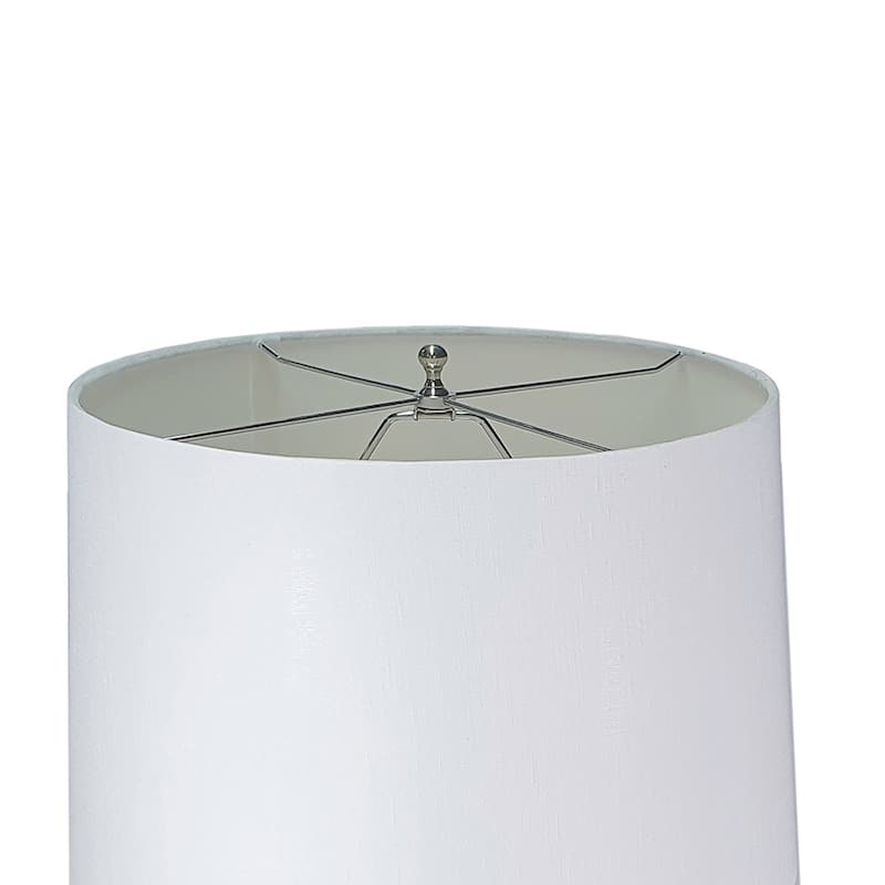 18x18x28.5 Inch White and Gray Glass Table Lamp with Linen Shade Modern Home Lighting
