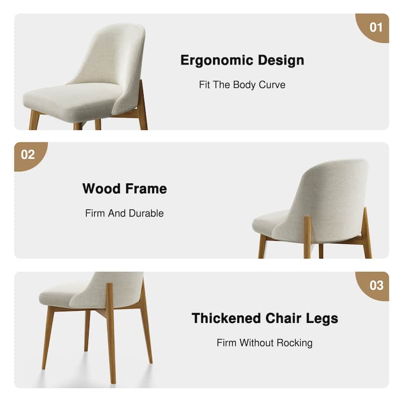 Drum Willin Upholstered Modern Dining Chairs Set of 2