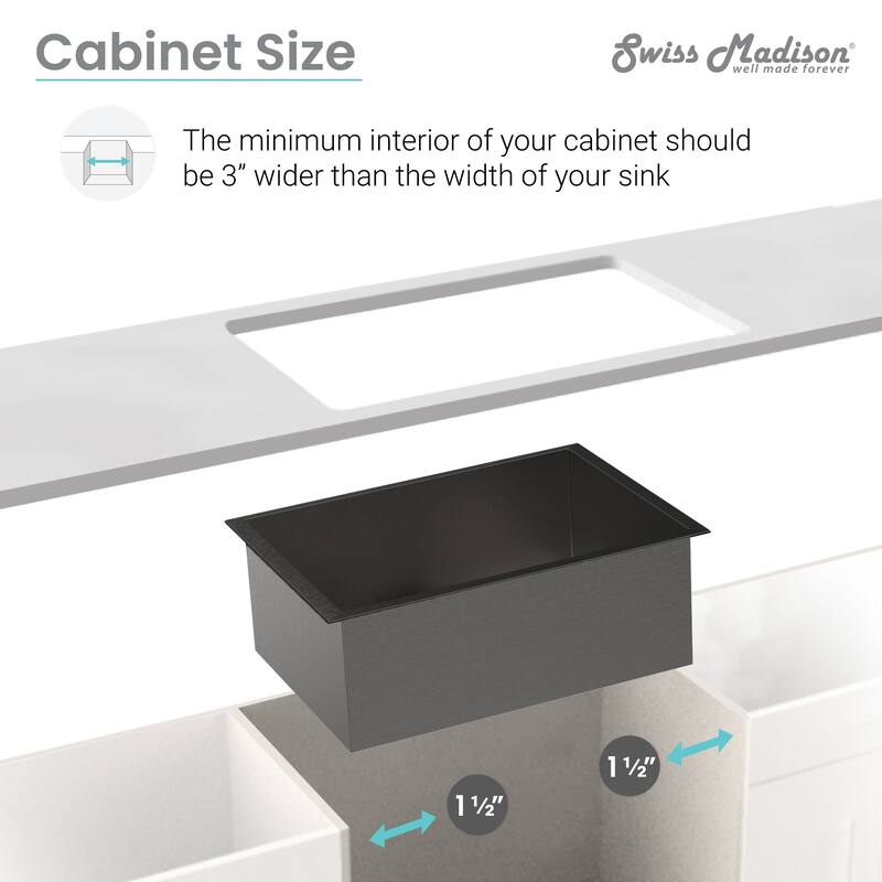 Rivage 23 x 18 Stainless Steel, Single Basin, Undermount Kitchen Sink