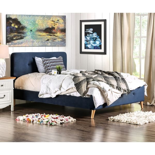 slide 1 of 15, Furniture of America Celene Mid-century Modern Queen Platform Bed