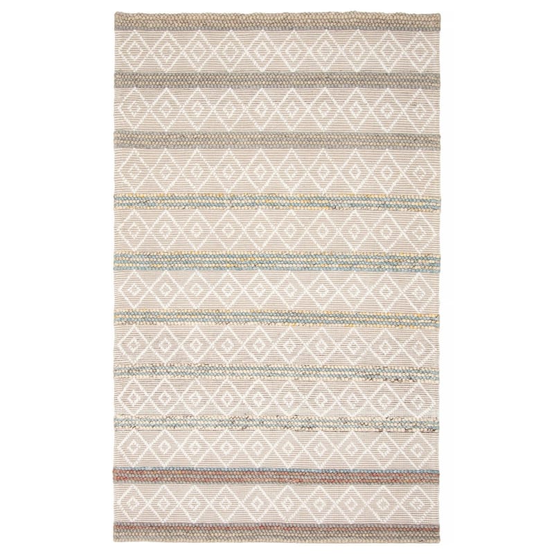ECARPETGALLERY Braid weave Sienna Khaki Wool Rug - 5'0 x 8'2 - Light Khaki - 5'0 x 8'2