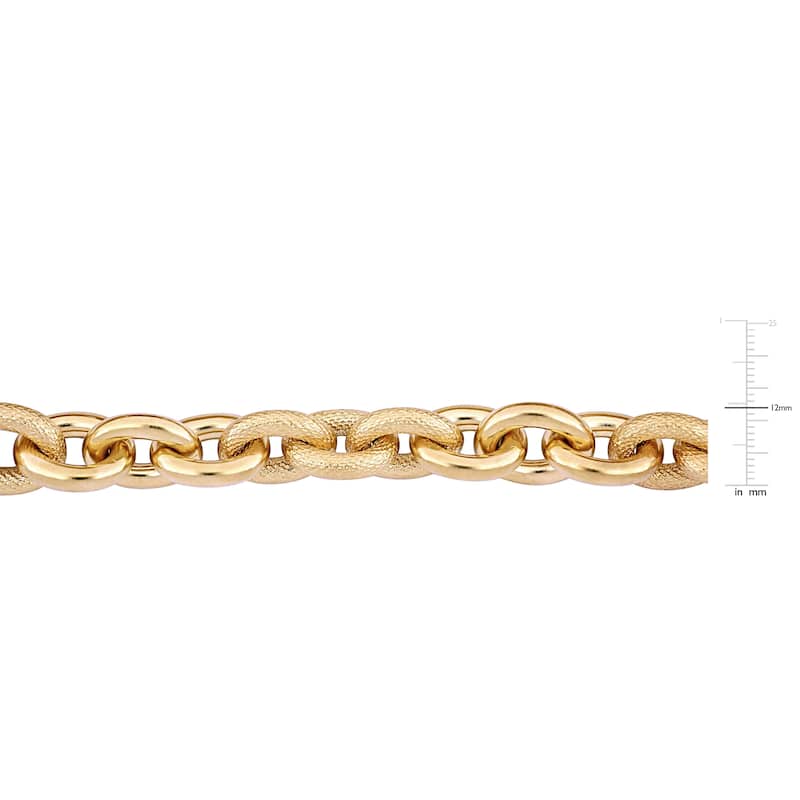 Miadora Yellow Plated Sterling Silver Oval Link Bracelet