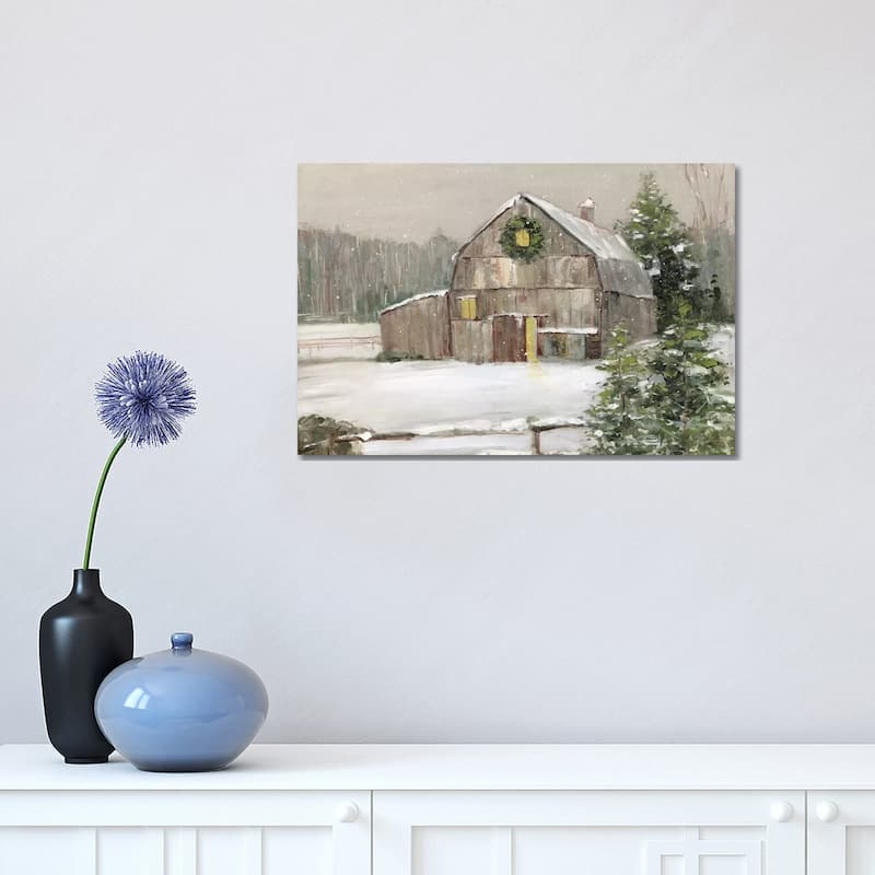 iCanvas "Winter Barn" by Sally Swatland Canvas Print - 12x18x1.5
