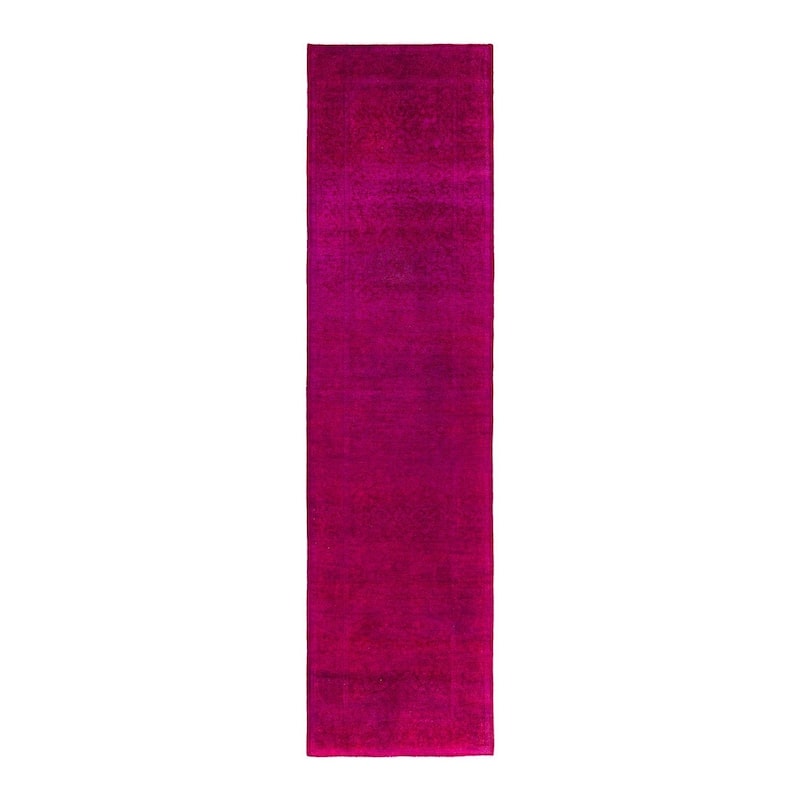 Fine Vibrance One-of-a-Kind Hand-Knotted Runner Rug - Pink, 2' 6" x 9' 10" - 2' 6" x 9' 10"