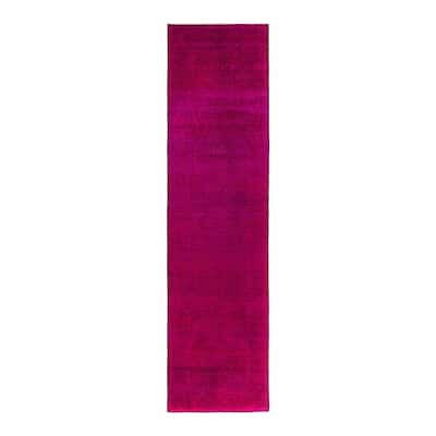 Fine Vibrance One-of-a-Kind Hand-Knotted Runner Rug - Pink, 2' 6" x 9' 10" - 2' 6" x 9' 10"