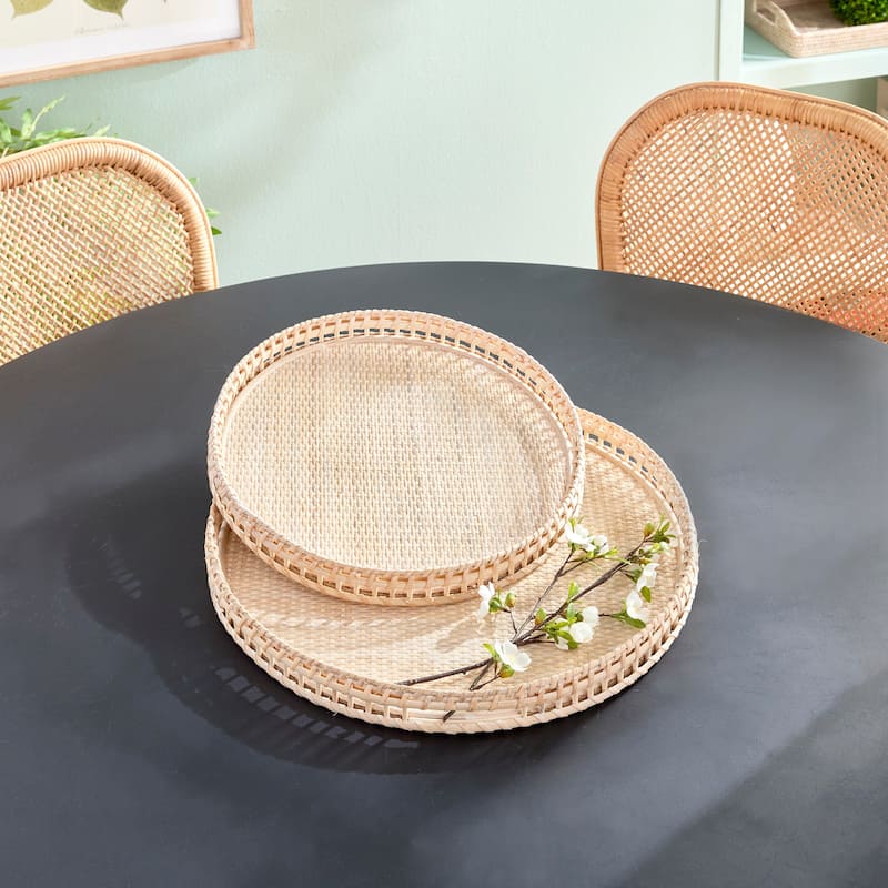 Barri Trays, Set Of 2 - Set of 2 Rattan