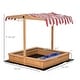 preview thumbnail 5 of 3, Kids Wooden Sandbox, Children Sand Play Station Outdoor, with Adjustable Height Cover