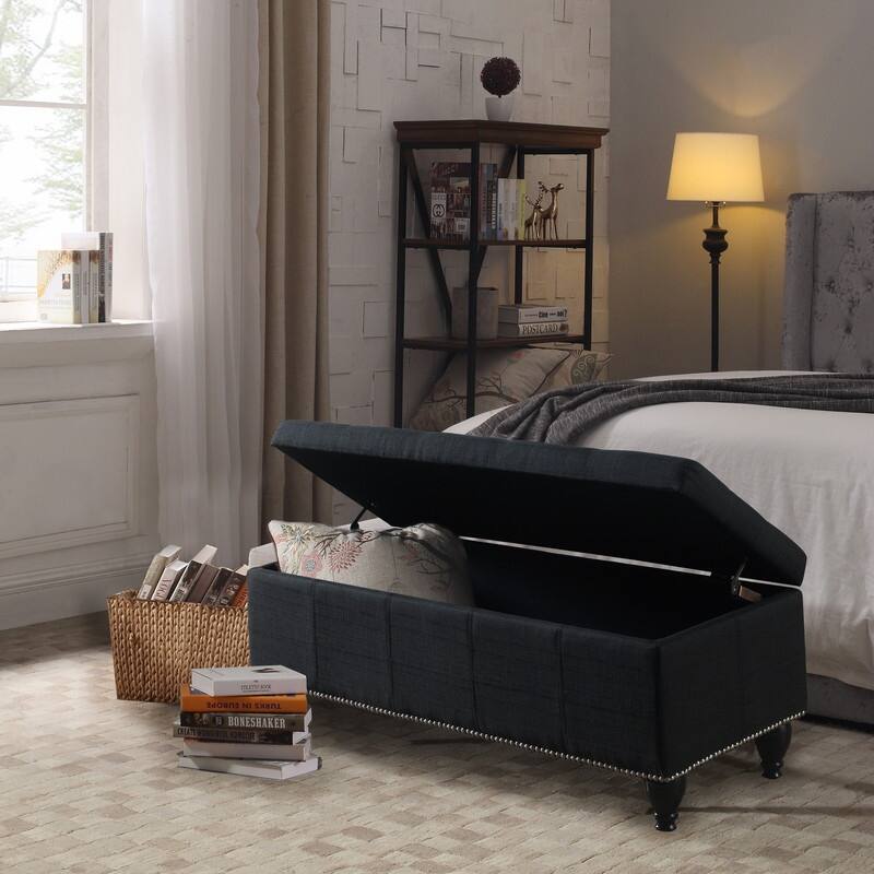 Moser Bay Yedda Tufted Upholstered Flip Top Storage Bench