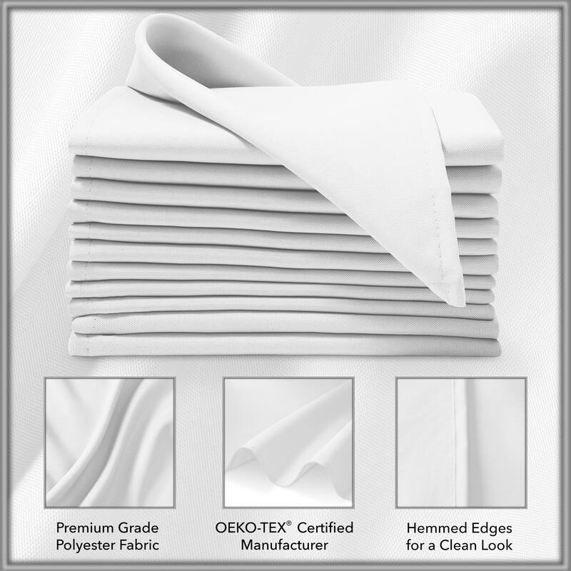 144 Pack 17 Inch Polyester Cloth Dinner Napkins for Party Restaurant