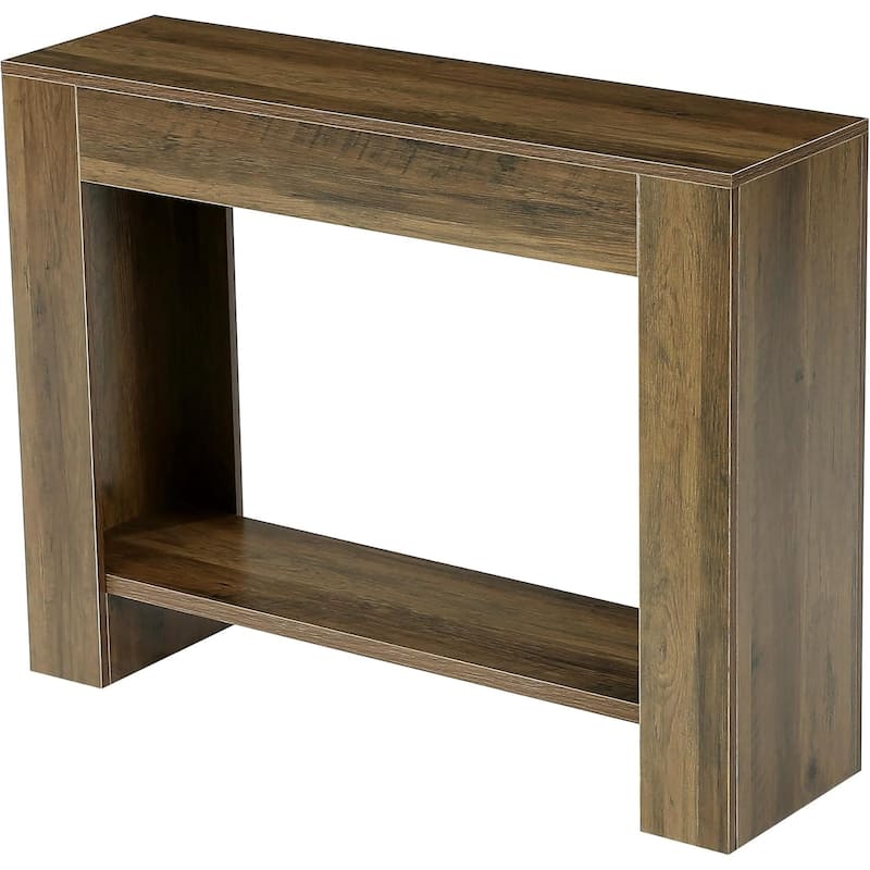 41.3'' Farmhouse Console Table, 2-Tier Sofa Entryway Wooden Behind Couch Table with Storage