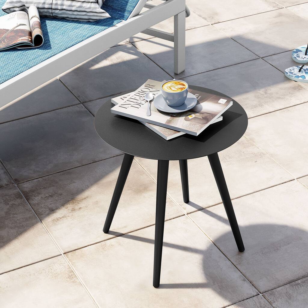 Patio Outdoor Aluminum Round Side/End Table by Crestlive Products