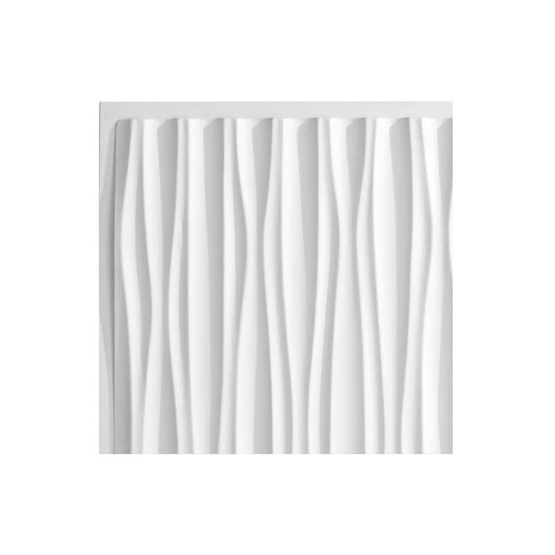 FASÄDE Dunes Vertical Decorative Vinyl 2ft x 2ft Glue Up Ceiling Panel in Matte White (5 Pack) - 12in x 12in Sample