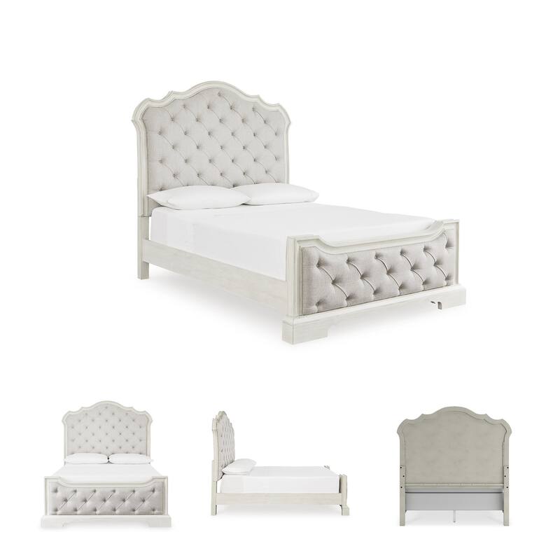 Signature Design by Ashley Arlendyne Antique White/Beige Upholstered Panel Bed