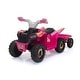 preview thumbnail 36 of 71, White 6V Electric ATV Ride-On with Trailer, Bluetooth, Music, Power Display for Kids Ages 3-6