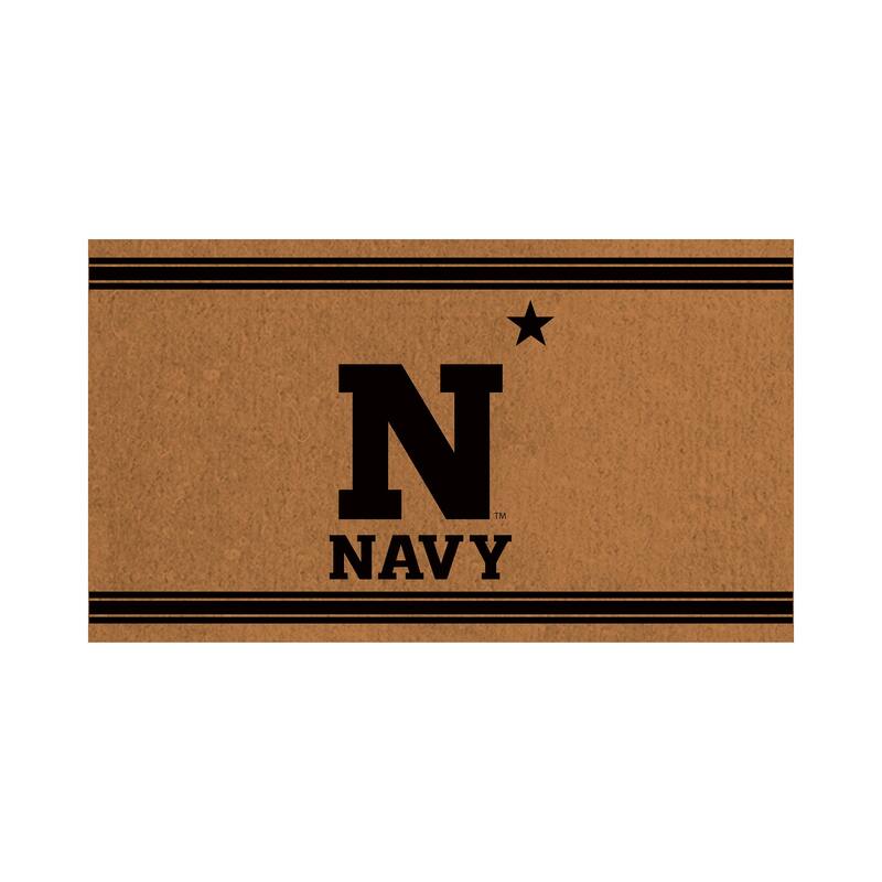 US Naval Academy Monochrome Indoor/Outdoor Coir Door Mat - 28" x 16"