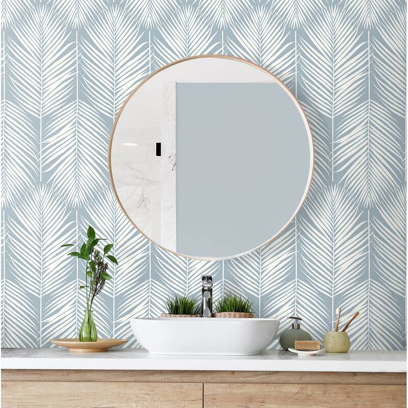 Seabrook Designs Palm Silhouette Prepasted Wallpaper