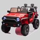 preview thumbnail 5 of 3, Two-Seater 24V Kids Ride On Truck with Bluetooth, LED Lights, Music, Four-Wheel Suspension, Parental Control for Ages 3+ Red