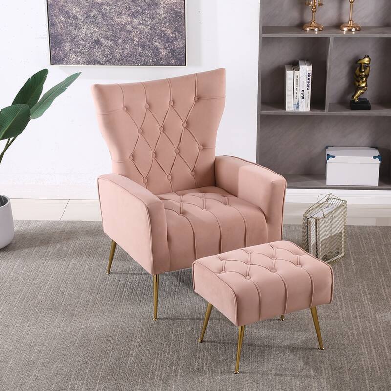 Modern Accent Chair with Ottoman for Living Room