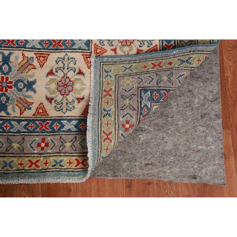 Hand Knotted Oriental 100% Wool Carpet Traditional Geometric Navy Blue & Blues Kazak Area Rug - 16' 6'' X 9' 7''