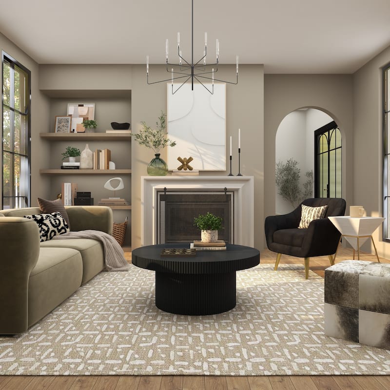 Black or Pink Polyester Living Room Accent Chair