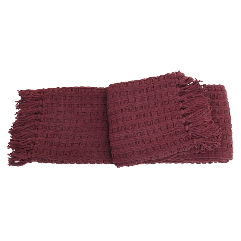 Space Yarn Solid Color Knitted Throw Blanket