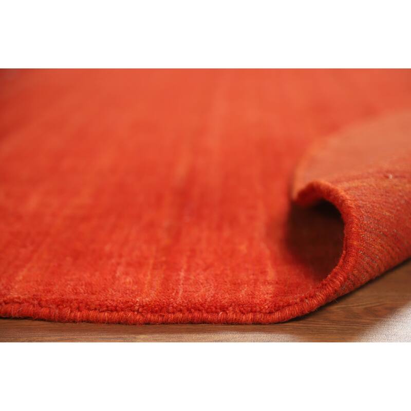Hand Knotted Oriental 100% Wool Carpet Tribal Animal Pictorial Oranges & Rust Gabbeh Area Rug - 6' 6'' X 6' 6''