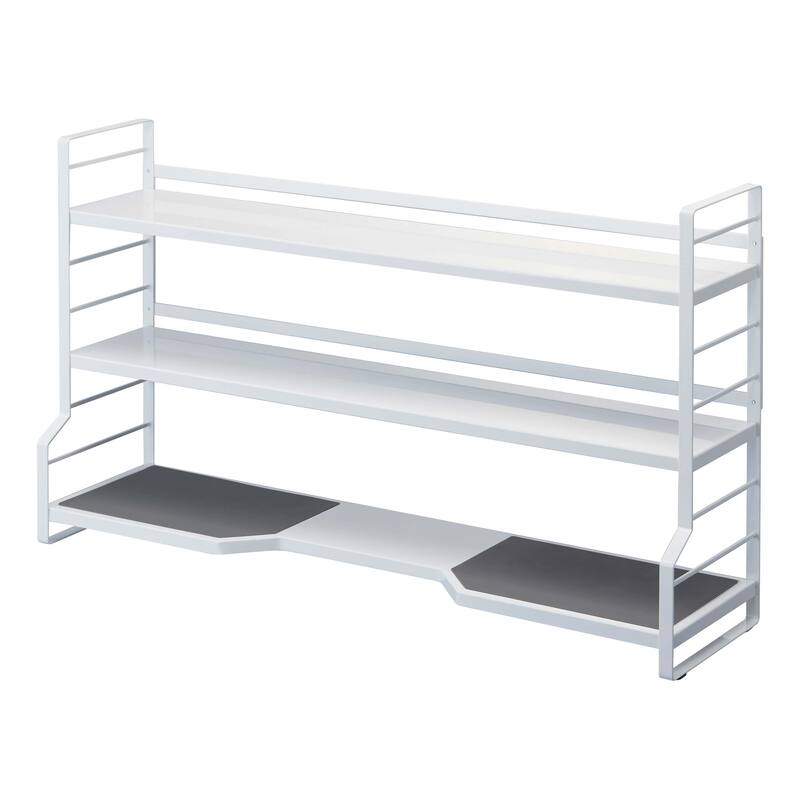 Yamazaki Home Countertop Shelves, Steel, Holds 38.5 lbs - L 8.07 x W 31.1 x H 18.11 inches - White