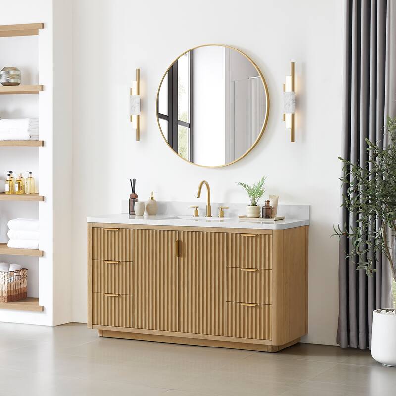 Cadiz Bath Vanity with Composite Stone Top and Mirror