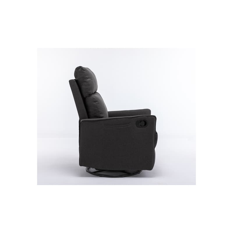 Cotton Linen Fabric Swivel Rocking Chair