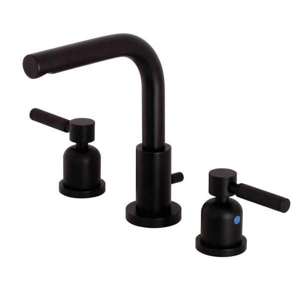 Kingston Brass FSC895.DKL Kaiser 1.2 GPM Deck Mounted Bathroom Faucet with Lever Handles - Matte Black
