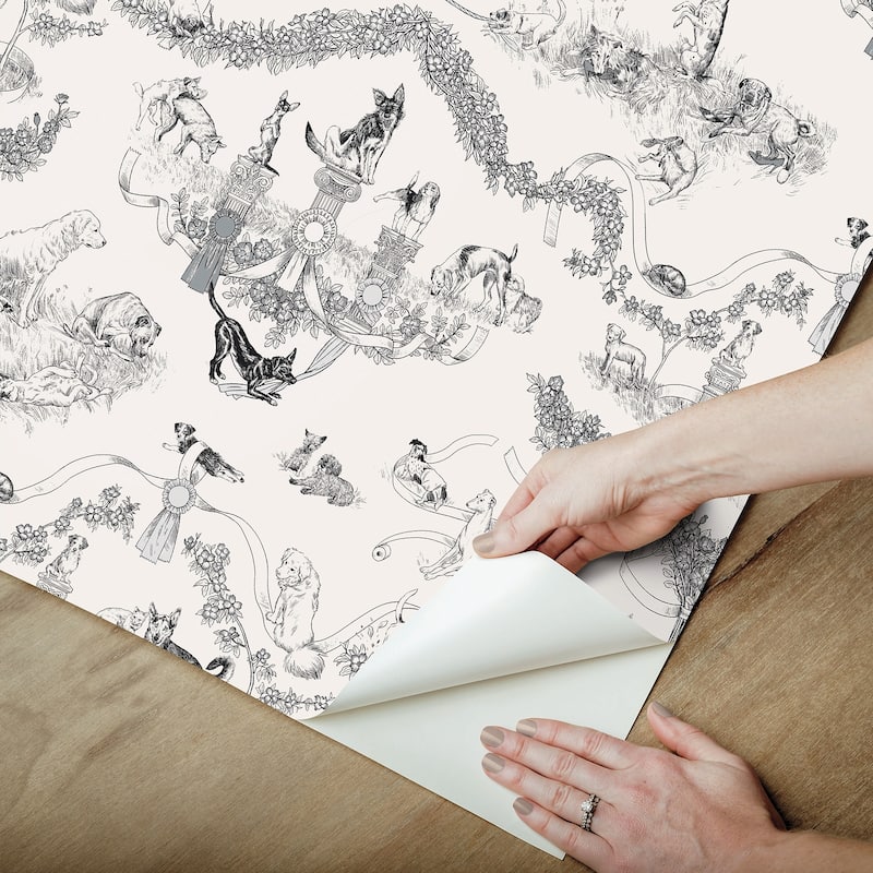 Rachel Antonoff Black Worst in Show Peel Stick Wallpaper